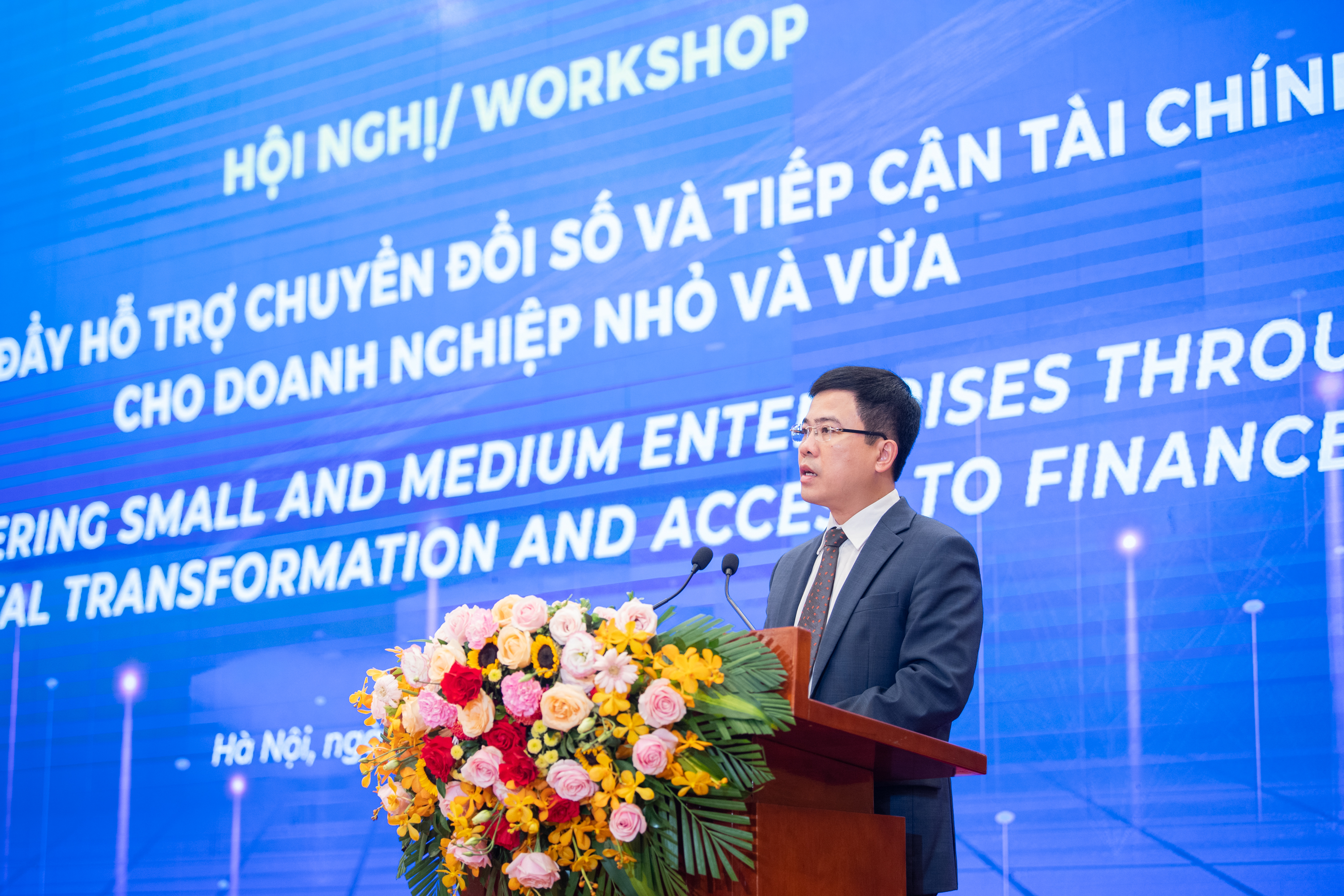 Ông Lê Mạnh Hùng – Cục trưởng Cục phát triển doanh nghiệp (Bộ KH&ĐT) phát biểu tại hội nghị